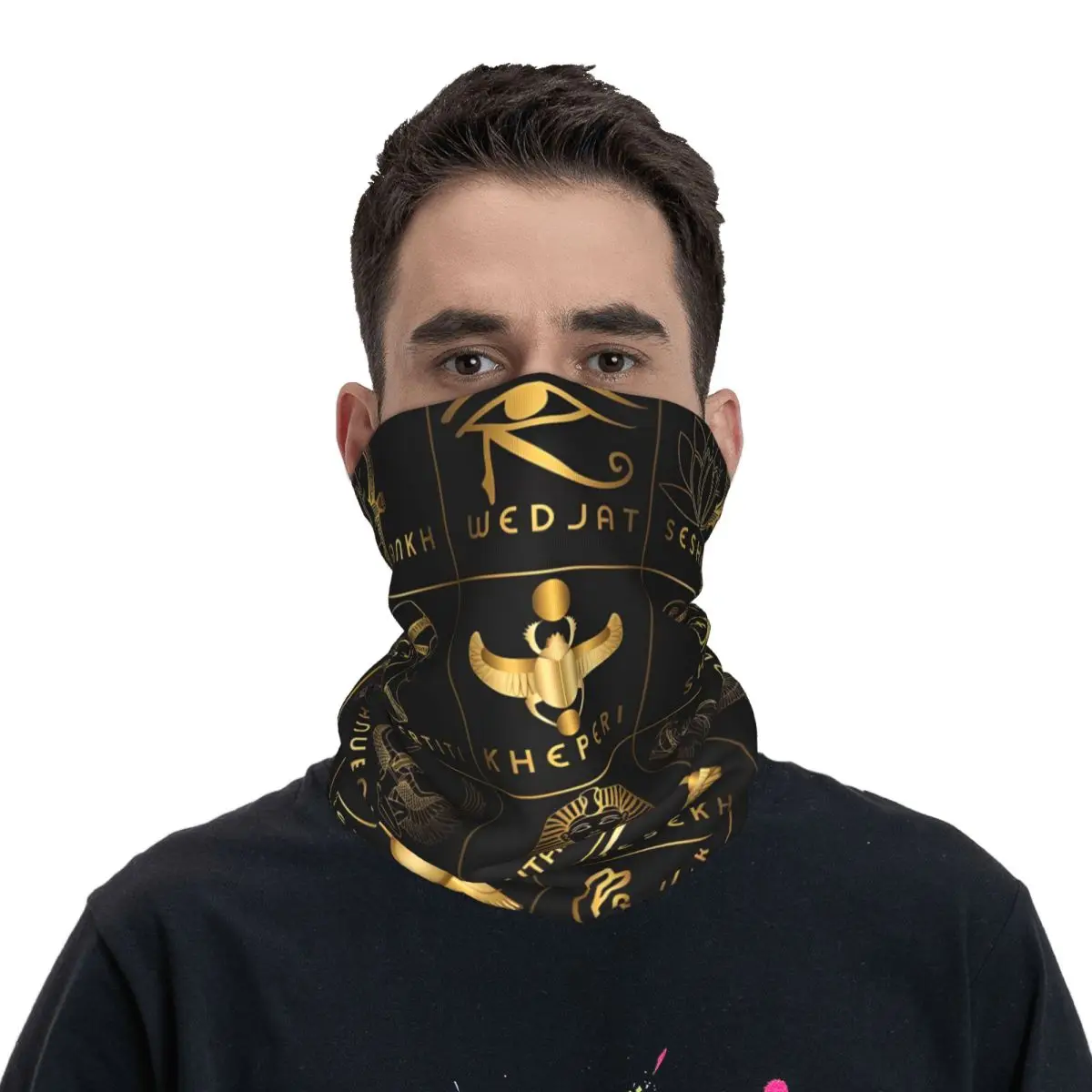 Pharaoh Pharaoh Printed Balaclava para homens, bandana multifuncional, polainas de pescoço, cachecol, ciclismo, corrida, adulto