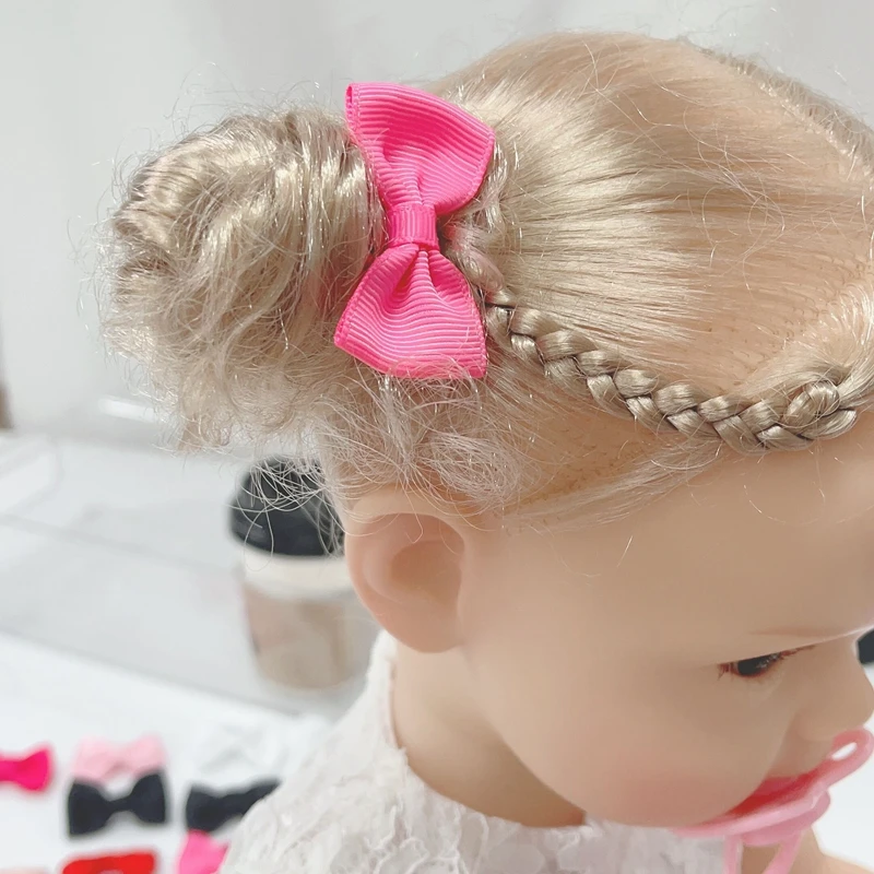 10Pcs/Set Mini Bows Elastic Hair Bands For Cute Girls Nylon Rubber Band Hair Rope Ponytail Holder Headwear Kids Hair Accessories