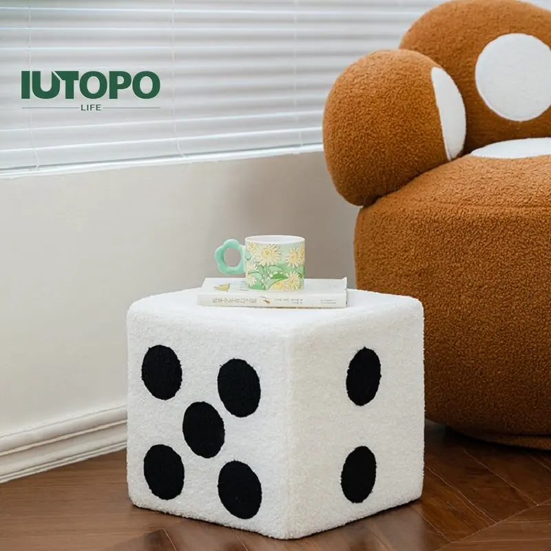 Hallway Pouf Creative Dice Pouf Living Room Makeup Stool Doorway Ottoman Shoe Changing Stool Small Apartment Low Sitting Pier