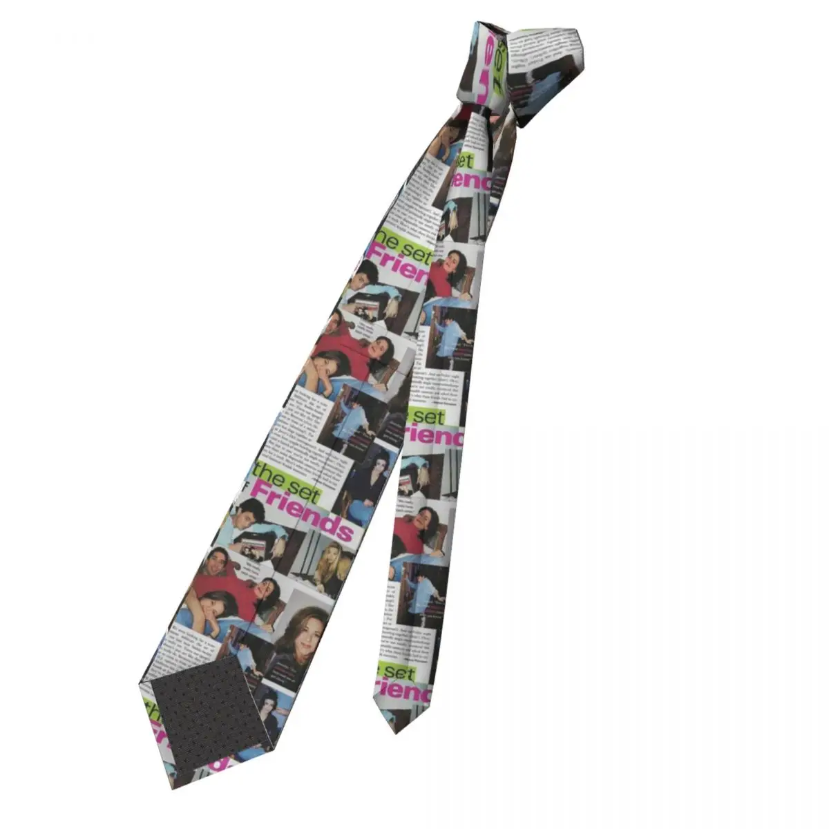 Friends TV Show American Men Women Neckties Fashion Polyester 8 cm Newspaper Neck Ties for Mens Suits Accessories Cravat Gift