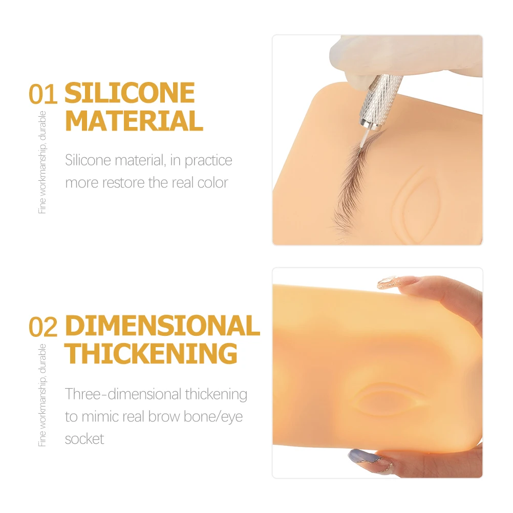

Silicone Practice Skin Practicing Makeup Board Eyebrow Tattooing Lips Face Realistic Human Skin Texture Reusable Beginners