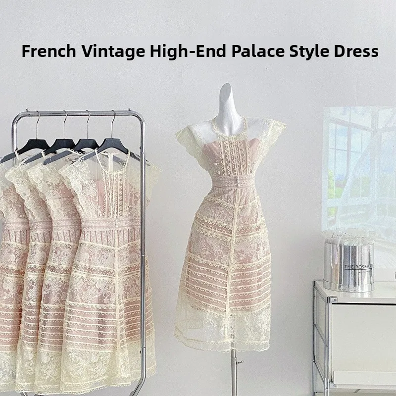 달콤한 짧은 수 놓은 꽃 허리 치핑 코트 드레스 여성 미니 스커트 스트리트 스타일 프린세스 가운 여름 시즌