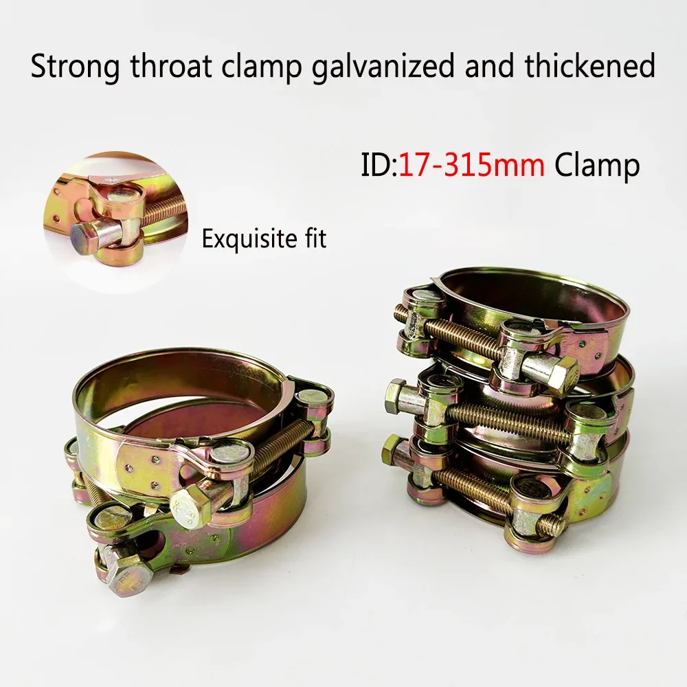 ID 17-315mm Galvanization strengthen Hose Clamp Circular Pipe Clamp Air Water Tube Clips Water pipe fasteners Fuel Hose Clamps