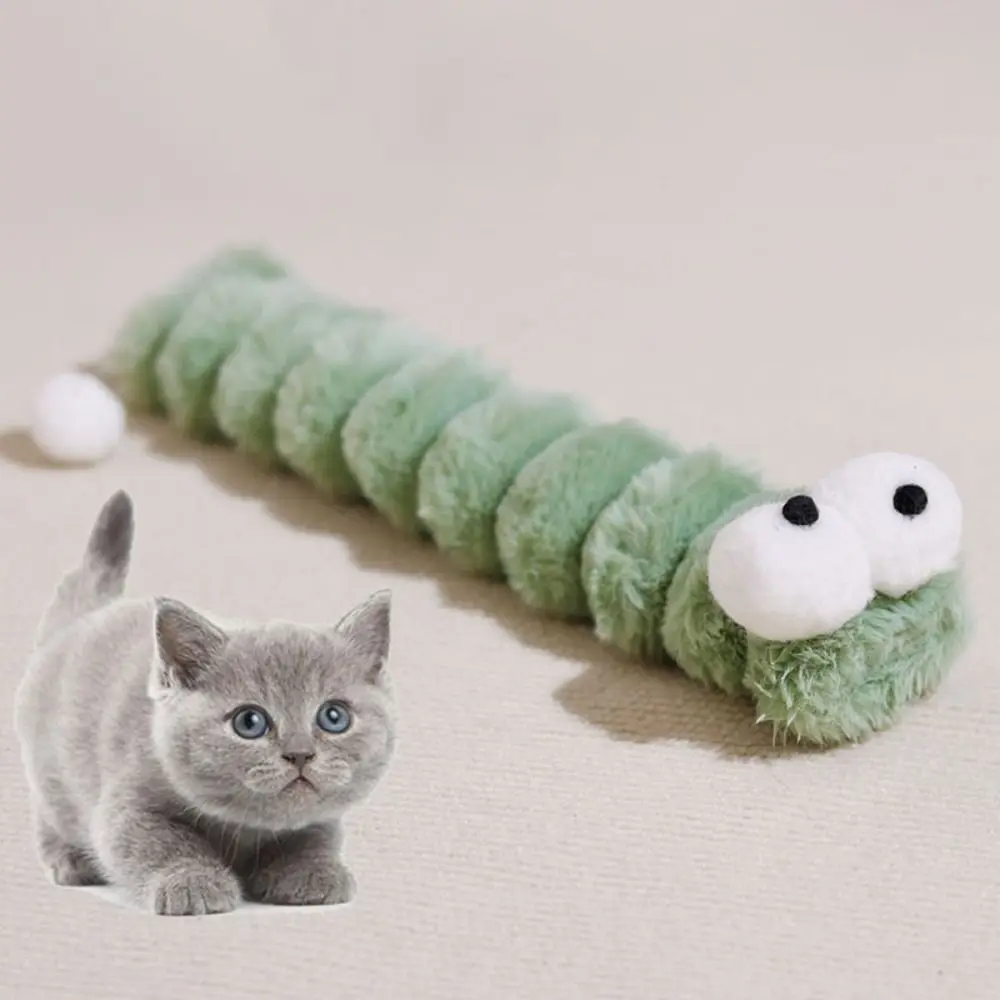 Juguete Interactivo para Gatos con Diseño de Oruga, Autoentretenimiento, Alivia el Aburrimiento, Juguete para Patadas de Gato, Juguete de Catnip Duradero y Suave