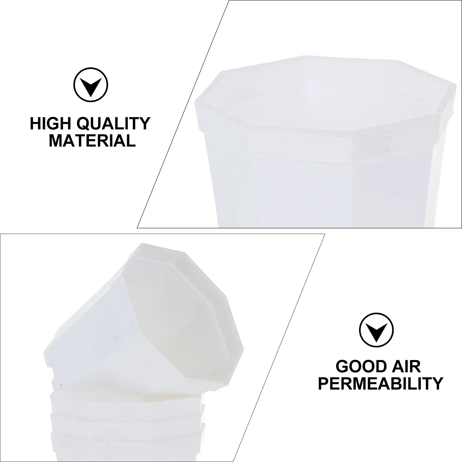 

5pcs Thick Plastic Flower Pots Lightweight Mini Bonsai Planters For Office Home Decor Modern Succulent Pot Durable Breathable