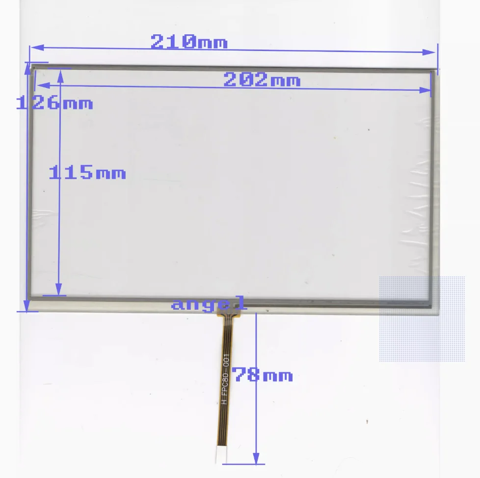 

9-дюймовый четырехпроводной резистивный сенсорный внешний экран для рукописного ввода с AT090TN12, универсальный автомобильный планшет 210*126