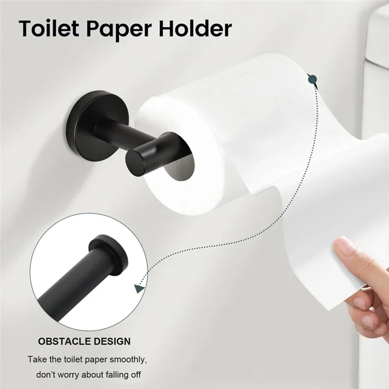 B08B-For Bagno Set portasciugamani da bagno 7 pezzi in acciaio inossidabile per accessori hardware da bagno Portasciugamani a parete