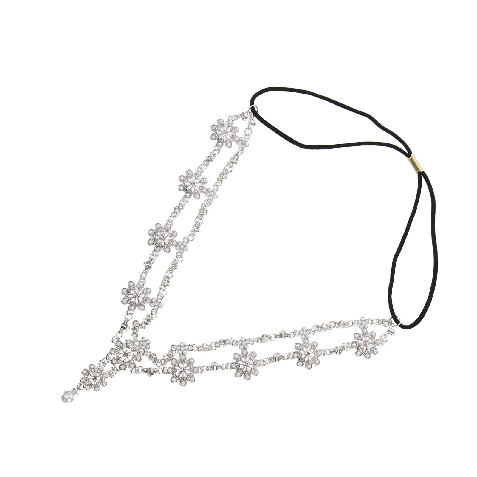 

Pearl Flower Headb Women Hairpiece Decor Zinc Alloy NickelFree Lightweight Comfortable Hairstyle Accessory Elegant Design Daily