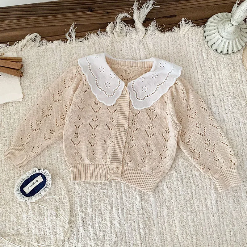 2024 New Autumn Infant Baby Girls Clothing Set Long Sleeved Knitted Cardigan+PP Shorts Korean Style Children Clothes Suit