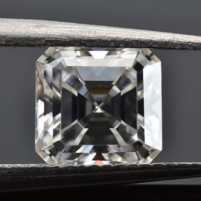 

Top Moissanite Loose Stone Asscher Cut D VVS1 Advanced Jewelry Rings Ear Material Pass Diamond Tester with GRA Certificat