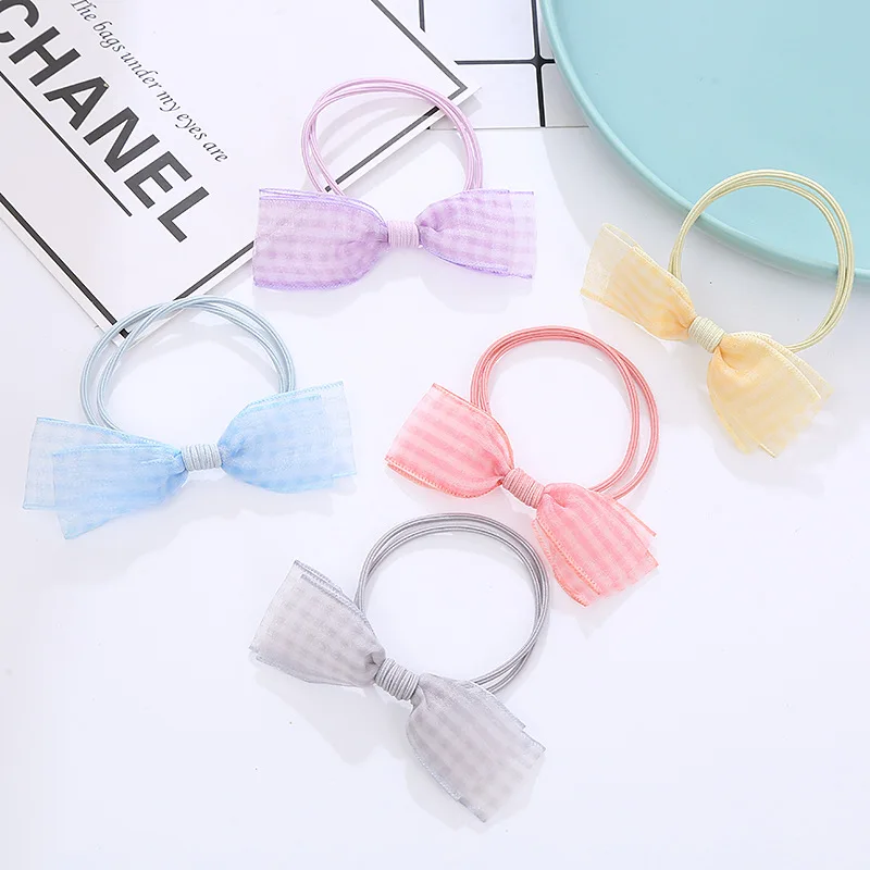 أنيقة فيونكات شعر 10 قطعة الكورية صافي Scrunchie مجموعة الذهب حافة ربطات شعر لطيفة النساء الاستخدام اليومي فتاة إكسسوارات الشعر