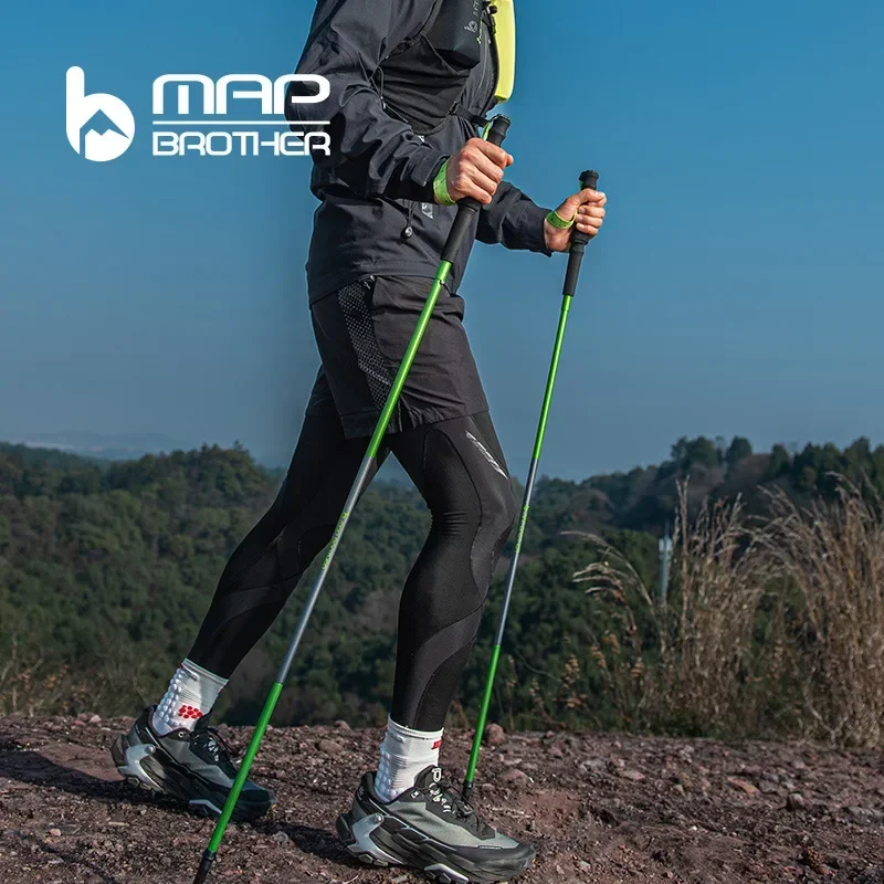 MAP BROTHER M3031 N-Pole Folding Quick Lock Trekking Poles Hiking Pole Race Running Outdoor Walking Stick 7075 Aluminum Alloy