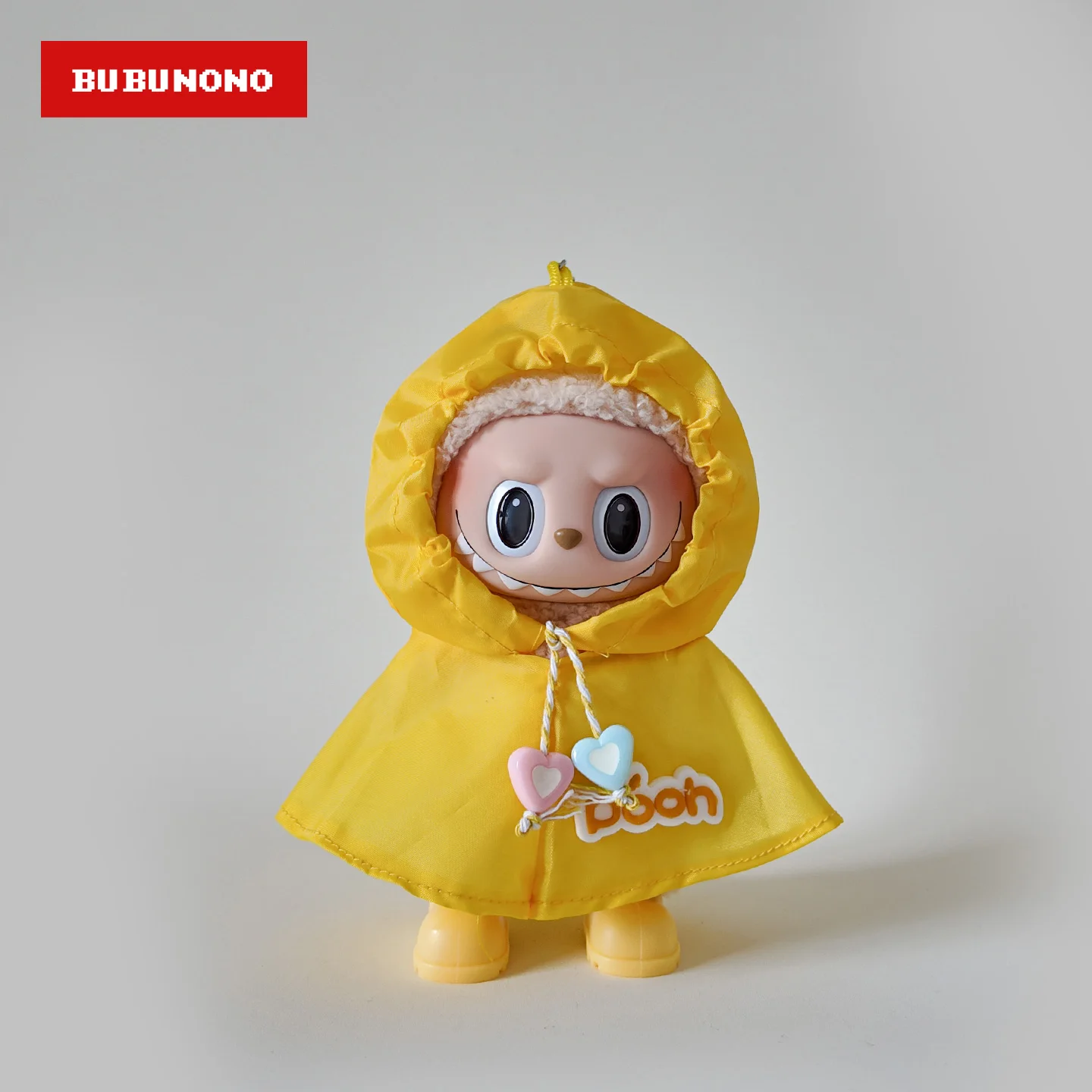 "Impermeável!" Labubu 1.0 2.0 3.0 Gen Figura de pelúcia de vinil Conjunto de roupas de chuva Casaco e botas à prova d'água Roupa de boneca fofa