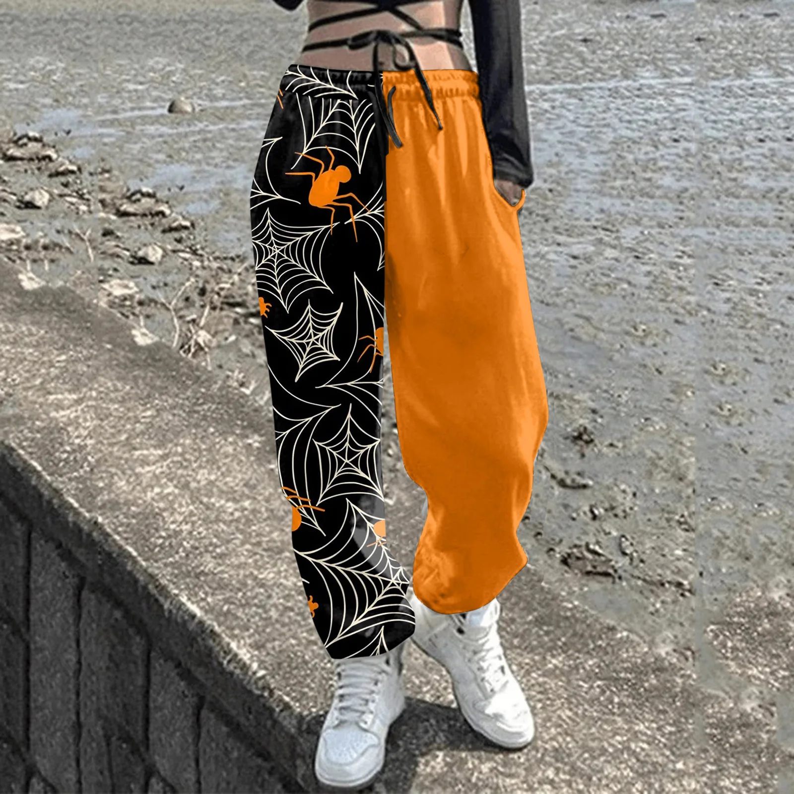 2023 Halloween Women\'s Pants 3D Printing Casual Harlan Pants Versatile Straight Leg Pants Fashion Knee Length Pants Sports Pants