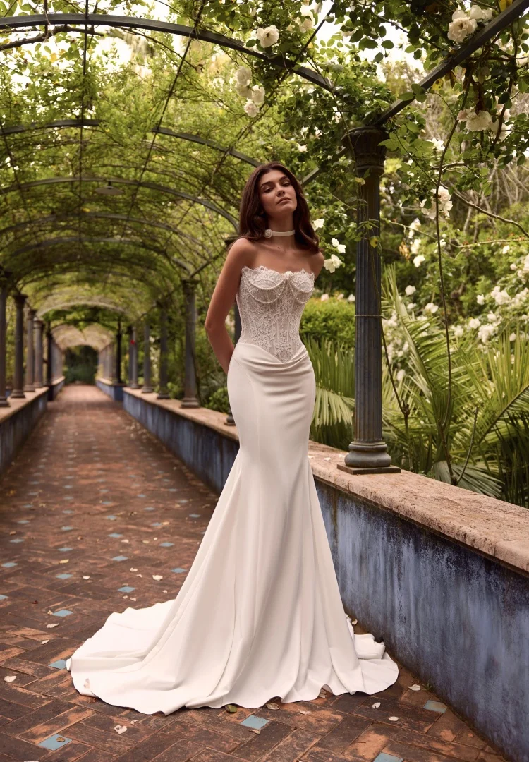 Lace Wedding Dress Mermaid Vestido De Noiva Minimalista Vestidos Feminino Elegante Para Casamento Curvy Tomara Que Caia Satin