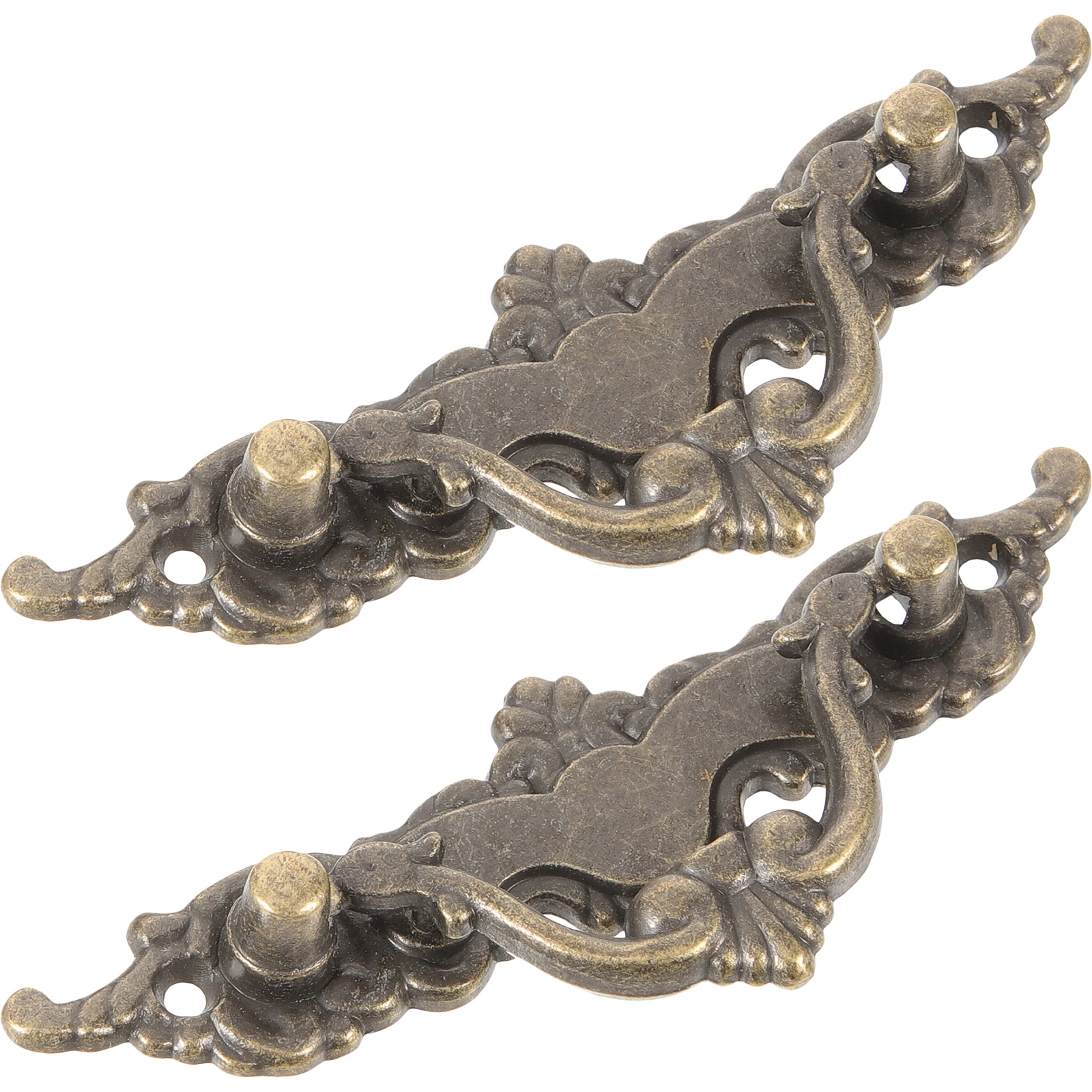 

2 pcs Cabinet Handles Drawer Knobs Vintage Copper Pulls Furniture Hardware Drawer Pulls Handles Dresser Kitchen