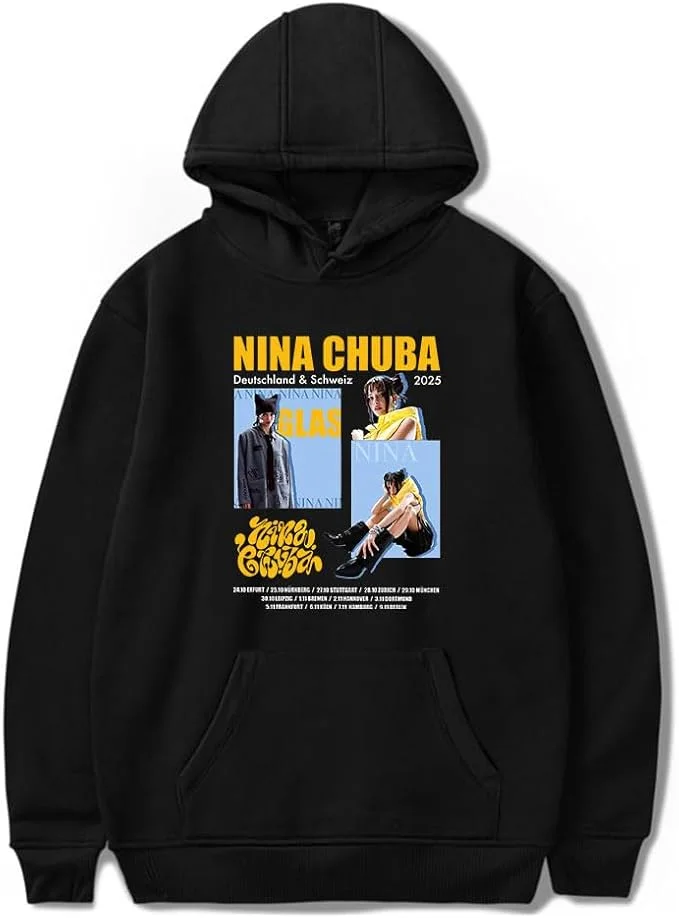 

Толстовка с капюшоном Nina Chuba Merch для женщин/мужчин, зимние толстовки унисекс с длинными рукавами, модная уличная одежда