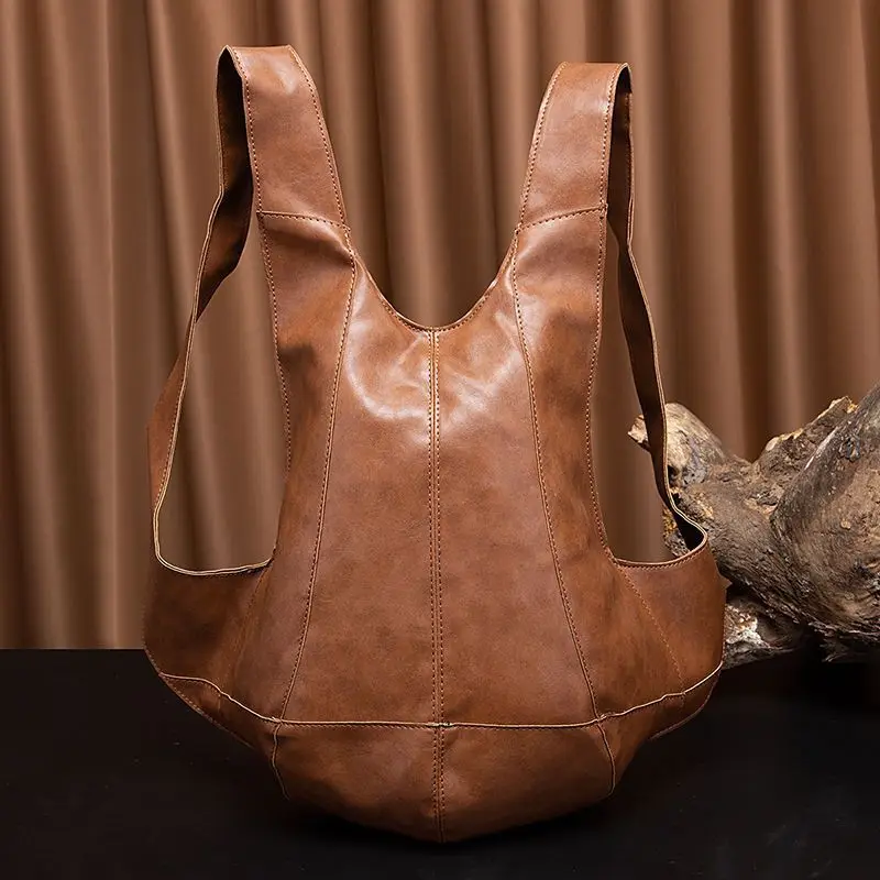 Fashionable retro and unique Beetle backpack, made of Crazy Horse plant tanned soft PU leather, suitable for both men and women