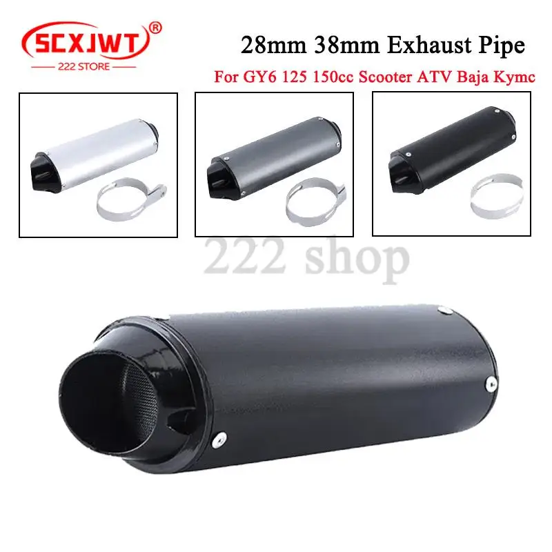 

28/38 MM Motorcycle Exhaust Muffler Escape Moto Tailpipe For 110 125 150 CC Dirt Pit Bike ATV