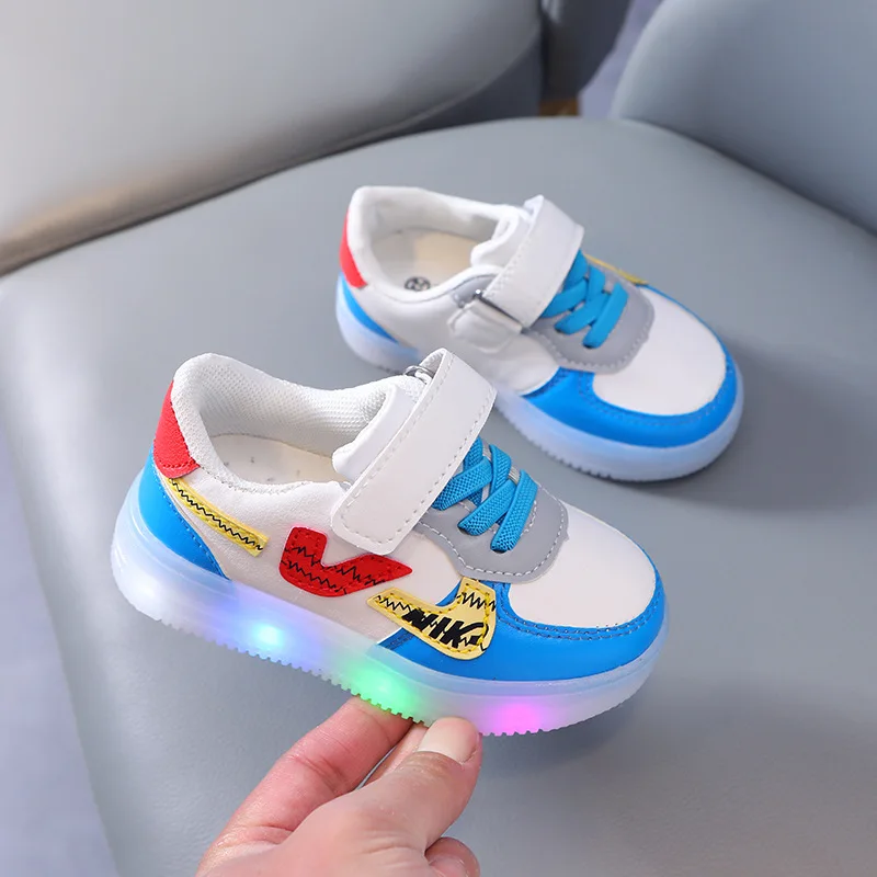 Children Sport Shoes With LED Lights 1 To 6 Years Old Kids Shoes Boys Girls Toddler Anti-Slippery Sneakers With Luminous Sole