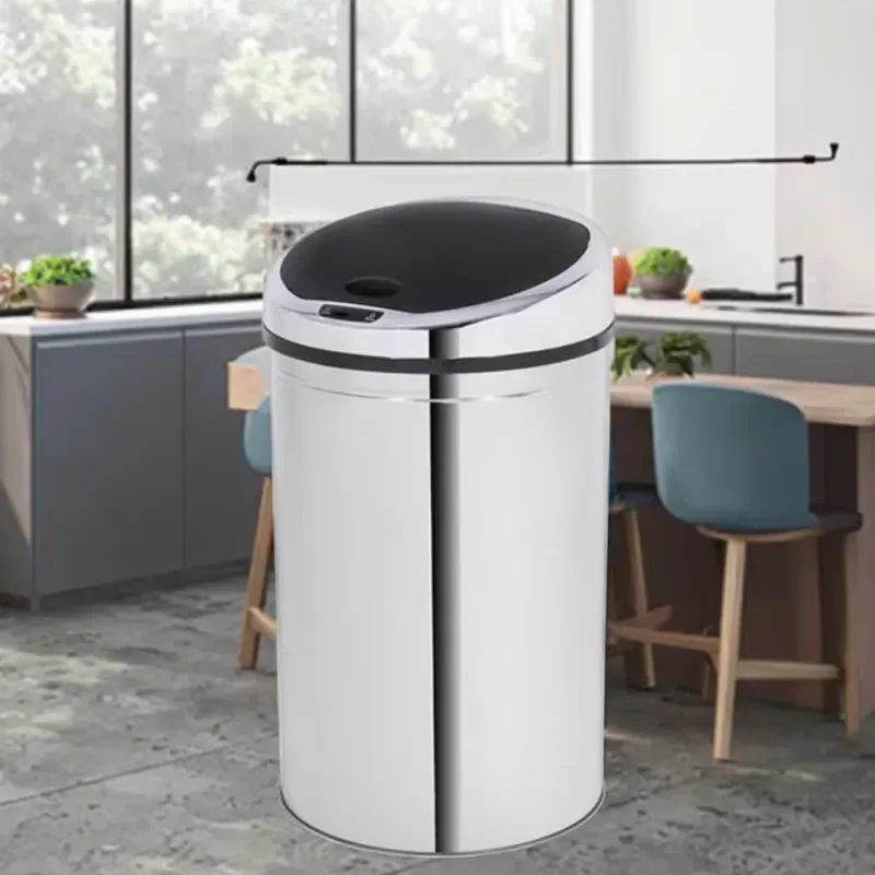Superior Quality 40-Liter Smart Automatic Stainless Steel Sensor Trash Can Dustbin Waste Bin with Lid for Kitchen or Office