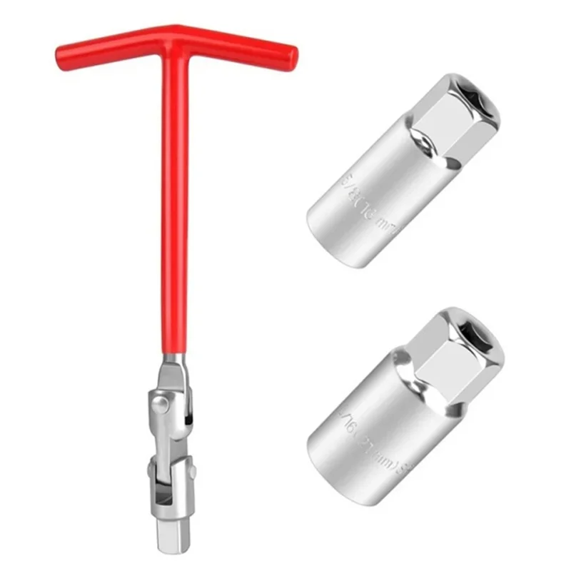A03F-Chiave a bussola Strumento per la rimozione della candela 16Mm/18Mm/21Mm Chiave con impugnatura a T Kit di attrezzi per auto per la riparazione di motocicli