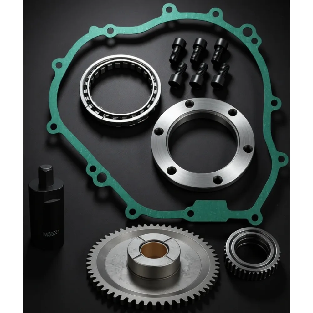 

Комплект для снятия стартера: обгонная муфта, шестерня, прокладка, съемник маховика, совместим с моделями квадроциклов 350 ATV 2004-2014 годов