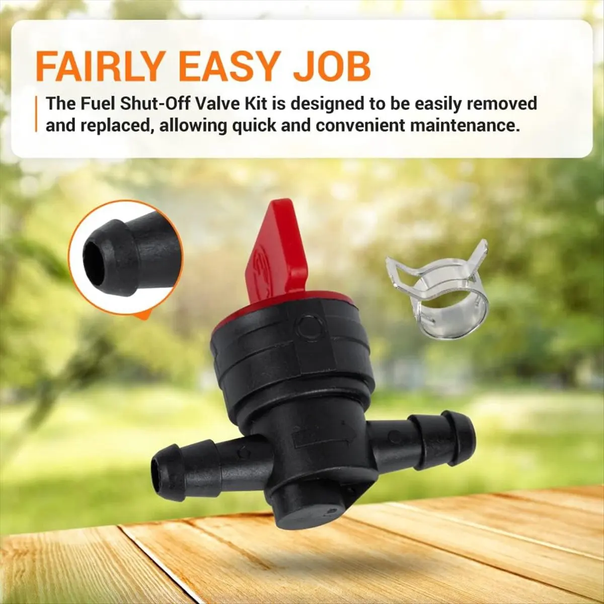 【Clearance Sale】5Pcs 494768 698183 Shut Off Valve with Clamp for 1/4 Inch Line Lawn Tractor