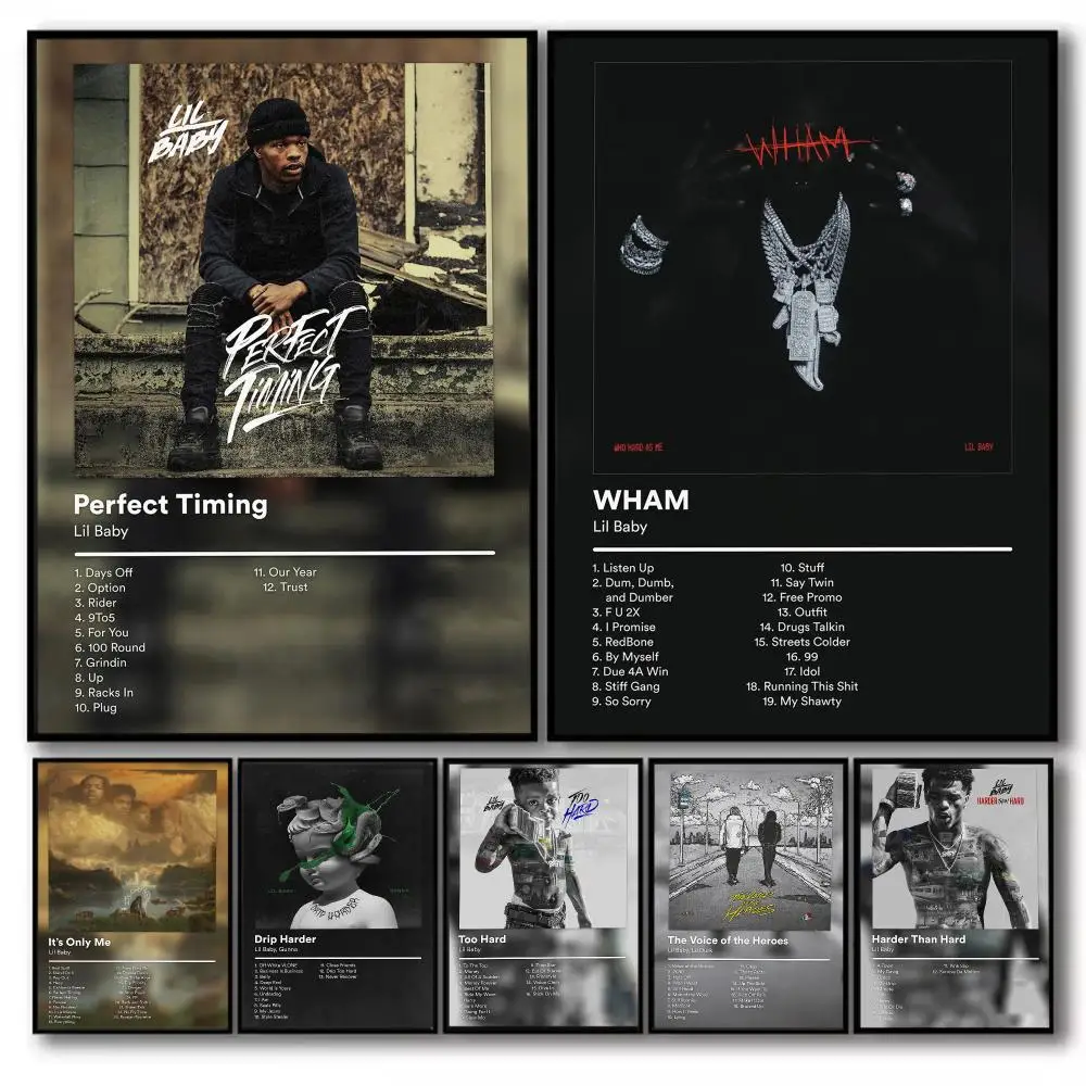 Rapper L-Lil Baby Album Poster PP Wall Decor Posters Celebrity Music Art Prints Bedroom Office Gift