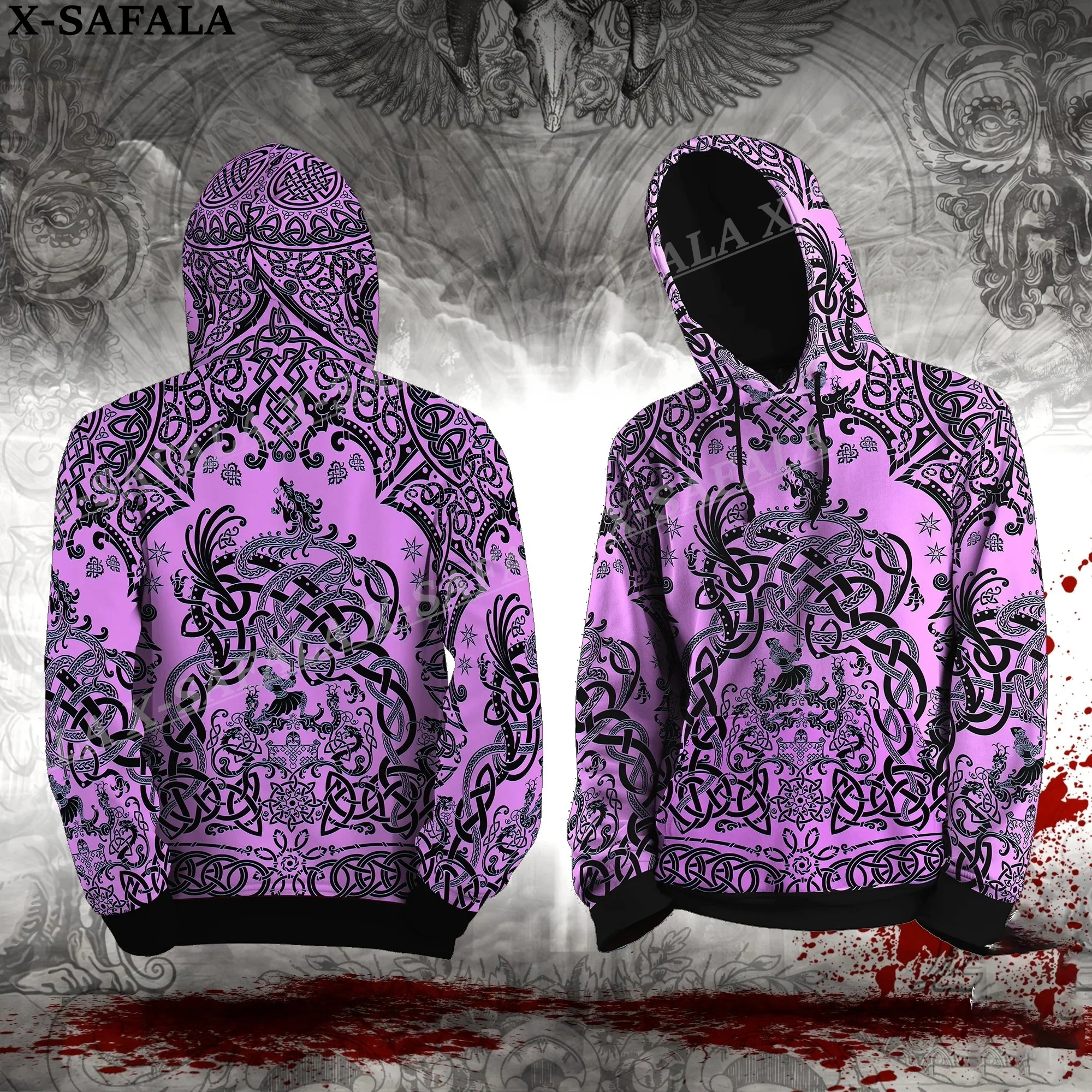 

Viking Nordic Art Tattoos 3D Print Hoodie Man Female Pullover Sweatshirt Hooded Jacket Jersey Coat Tracksuits-7