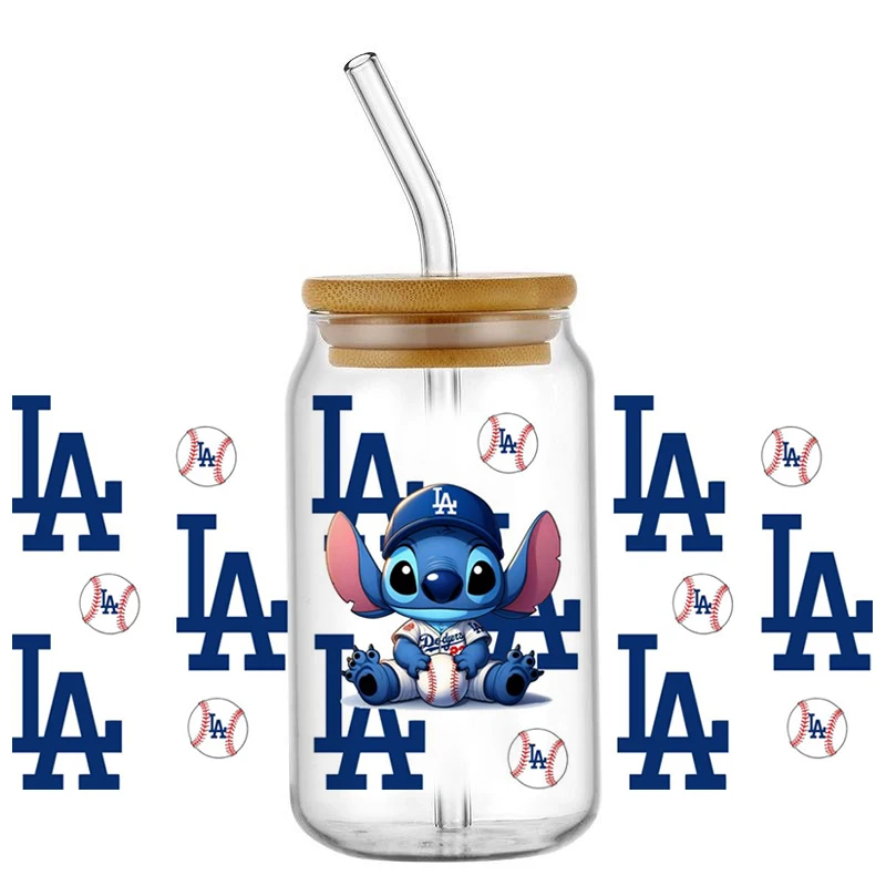 Miniso stitch baseball kitty Straight Skinny Tumbler Wrap UV DTF Cup Wraps Custom Labels Transfer Sticker Waterproof Logo