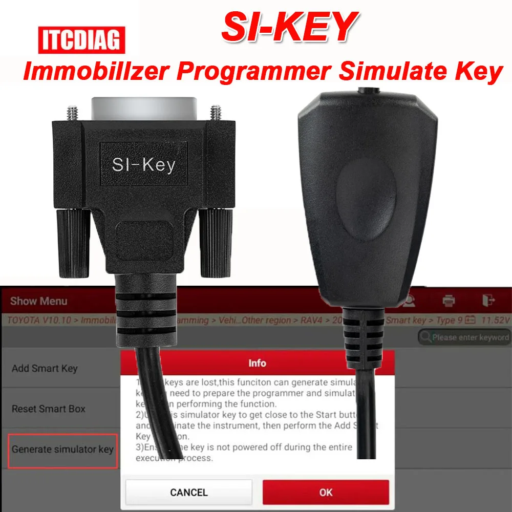 

LAUNCH X431 Immobillzer Programmer SI-Key Simulate Key for Smart Key Support for X-431 IMMO ELITE / IMMO PLUS/ IMMO Pro