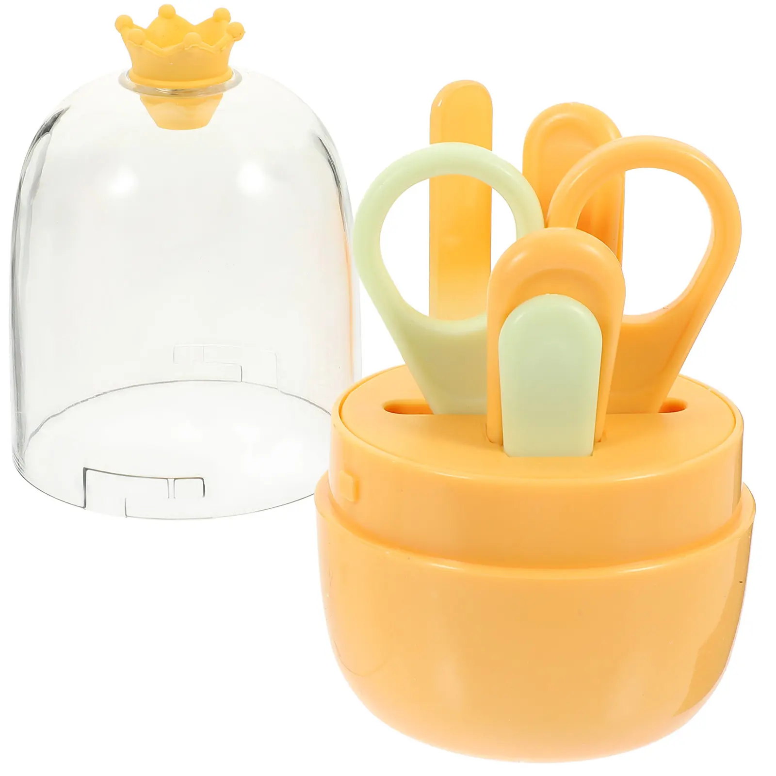 Juego de Cortauñas para Bebé, Diseño de Dibujos Animados, Acero Inoxidable, Kit de Cuidado de Uñas para Bebé, Kit de Aseo Infantil, Artículos Esenciales para Recién Nacidos, Estuche de Regalo