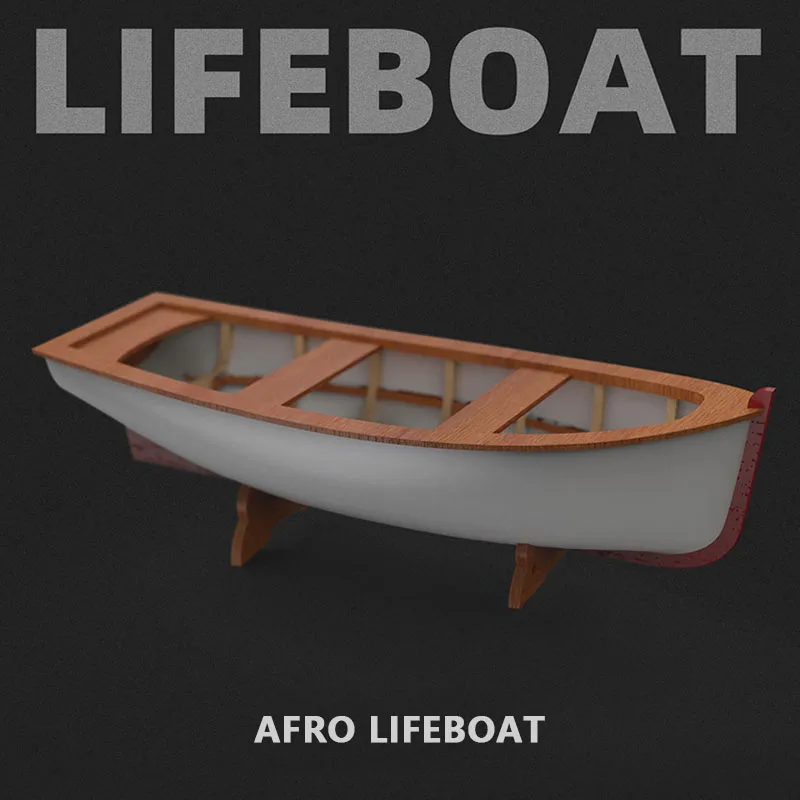 Mini Wooden Afro Liferaft DIY Handmade Kit Ship Model Toy Mahogany Canoe Model Toy Gift Lifeboat Ornaments Small Ship Model Kit