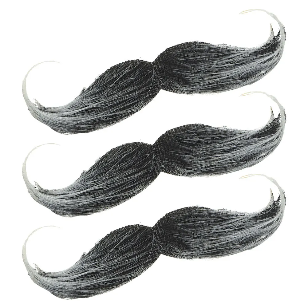 

3Pcs Fake Mustache Beard Props Soft Cloth Material Lifelike Halloween Cosplay Masquerade Party Performance Fake Beard for Men