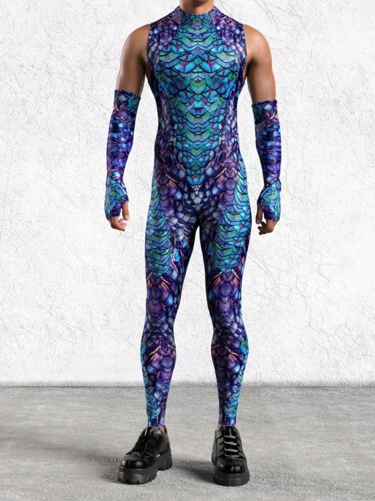 Espessura masculina steampunk moda sexy macacão halloween carnaval festa palco rpg desempenho traje zentai terno 2025