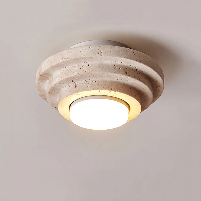 Nordic Simple Beige Guest Room Cloakroom Balcony Small Light Natural Marble Corridor Restaurant Decorative Ceiling Lamp