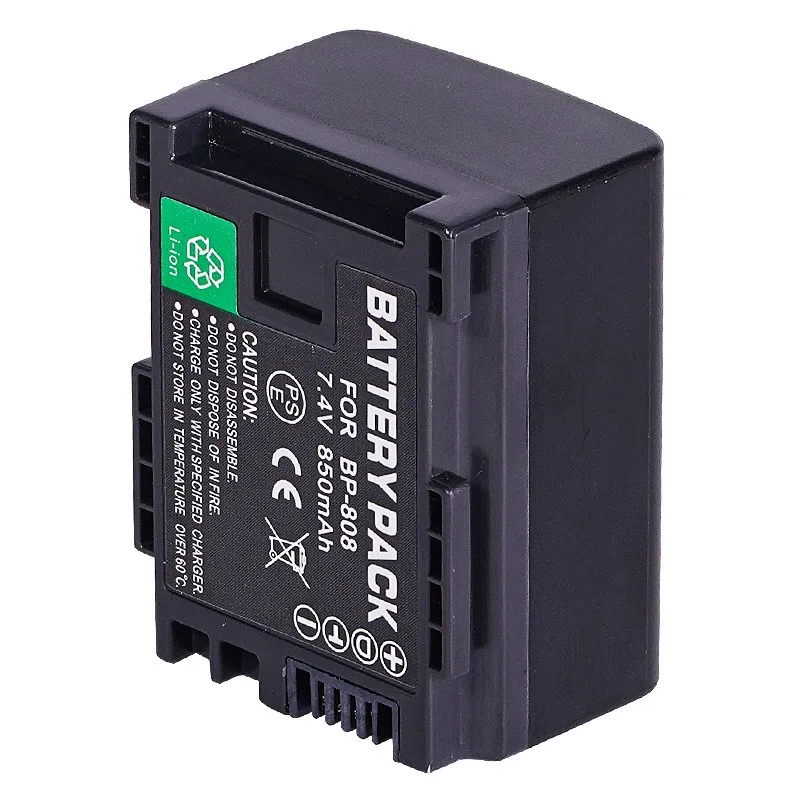 850mAh استبدال لبطارية Canon BP-808 BP-809 BP-807 لكاميرا الفيديو Legria HF S11 / HF S100 / HF21 / HF200 / HF S10