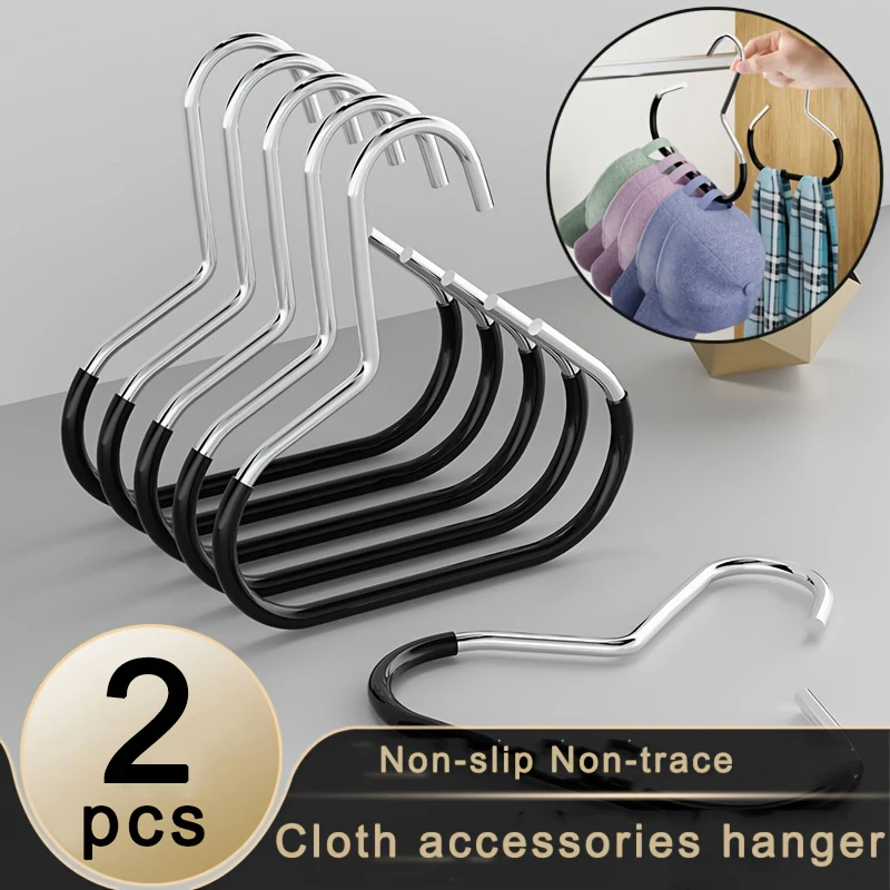 2pcs Clothes Accessories Hanger Cap Ties Belt Underwear Hook No Trace Non-slip Hat Rack Wardrobe Organizer Cap Ties Belt Storage