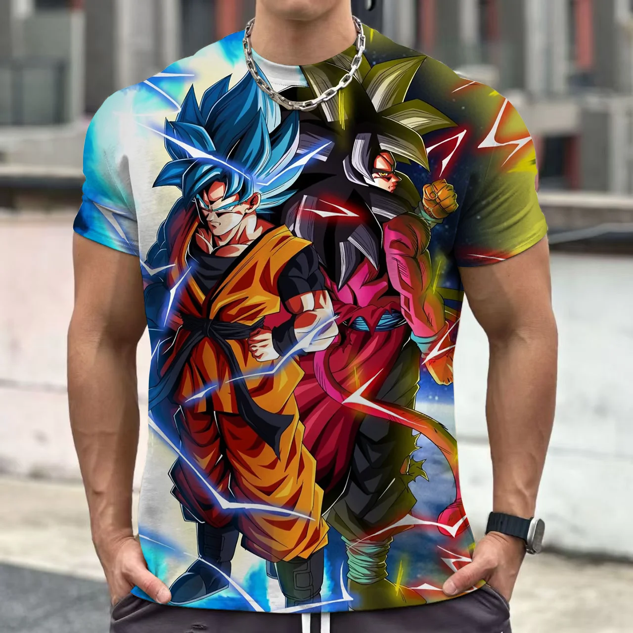 2026 Sommer Dragon Ball Retro Fitness T-Shirt Herren Oversize 3D-Druck Kurzarm Familien-Unisex Kinder-Sportshirt
