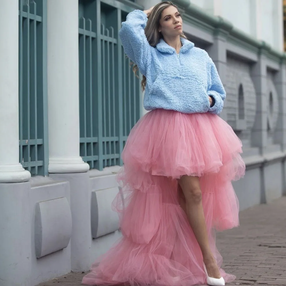 

Розовая юбка-макси из тюля с высокой талией и эластичным поясом для женщин, длинная вечерняя юбка для девушек, юбки для женщин