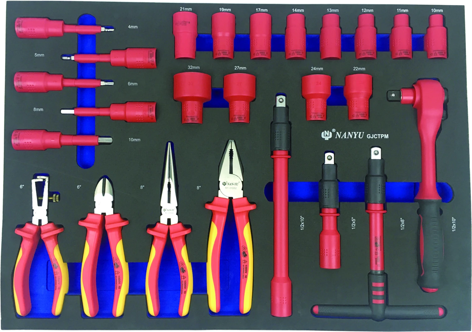 NAN-YU 25Pieces VDE Tools Set  Auto Repair Hand Tool VDE Socket Wrench Set