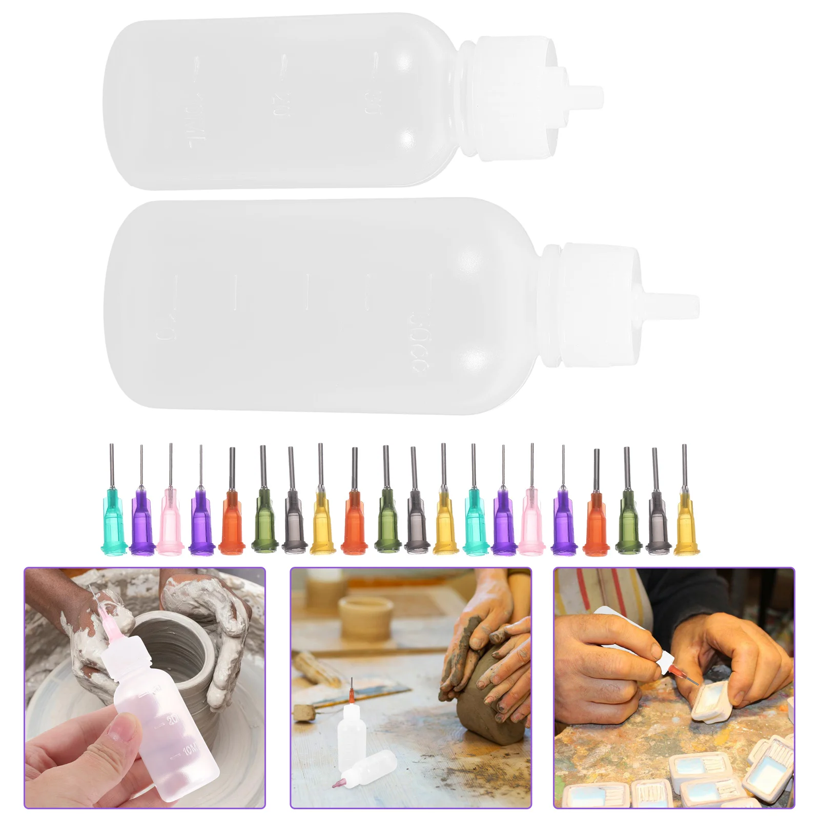 

Dropper Bottles Clay Soft Pottery Making Precision Applicator Glaze Squeeze Glazing Tool (4 + 40 Needles) Underglazing Tools