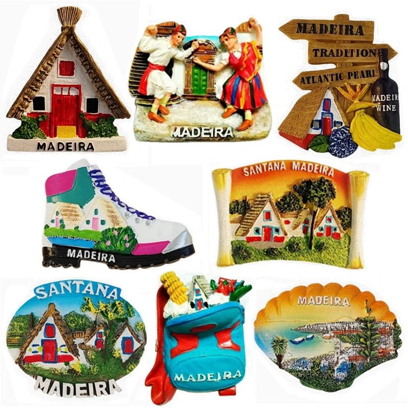 Madeira Islands,Portugal Hand-painted 3D Fridge Magnets Tourism Souvenirs Refrigerator Magnetic Stickers