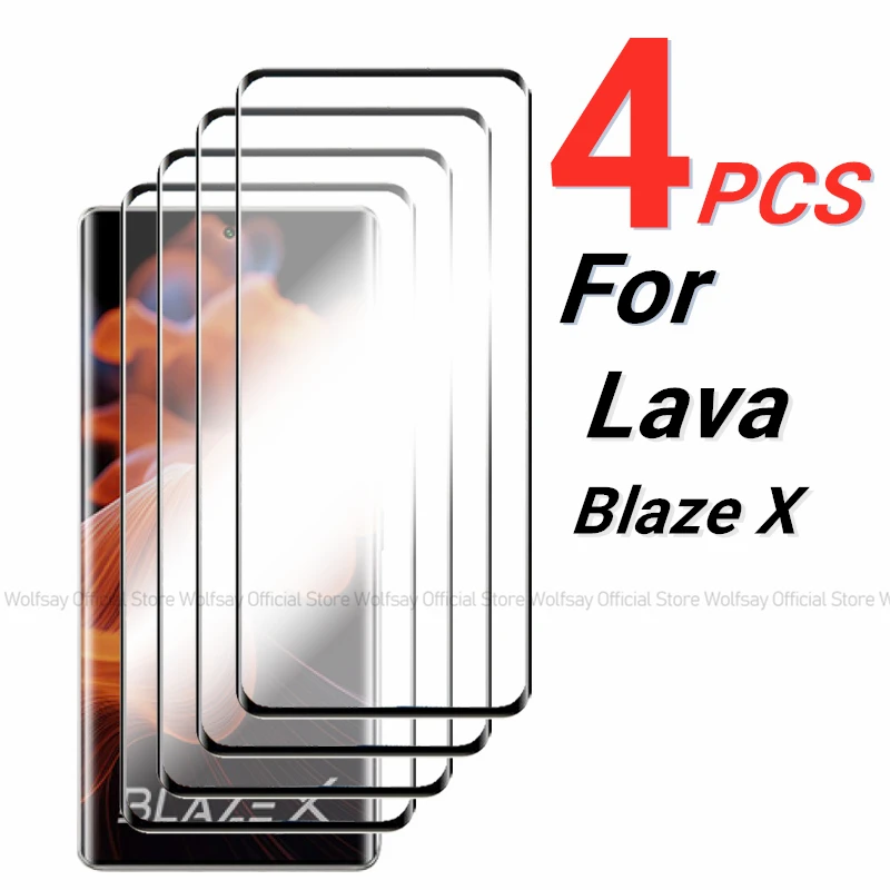 2/4PCS 3D Curved Edge Glass For Lava Blaze X Screen Protector For Lava Blaze X Phone Tempered Glass Phone Film For Lava Blaze X