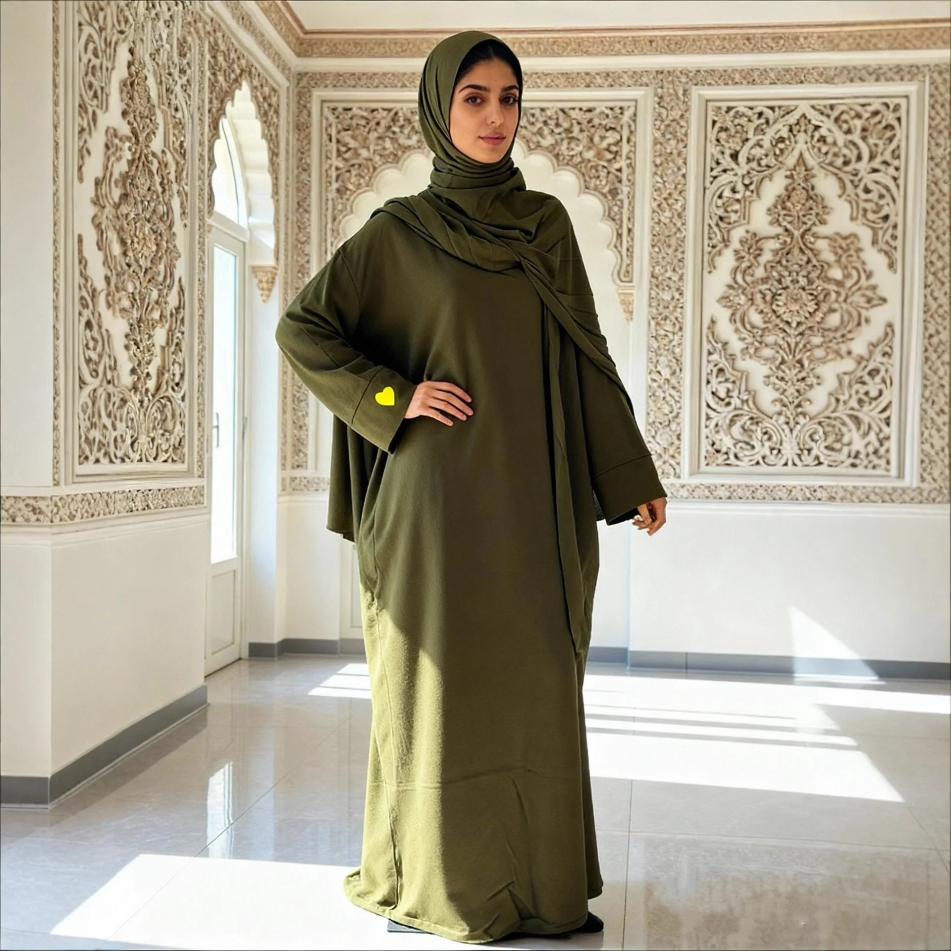 

Праздничная джеллаба для мусульманок, молитвенное платье макси, хиджаб, абайя на Рамадан, дубайский кафтан, турецкая кебая, арабская джалабия, кафтан