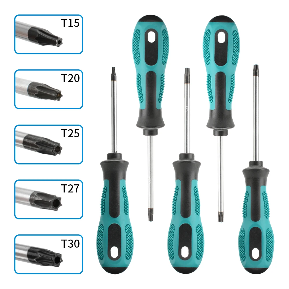 Магнитная отвертка типа Т, Прецизионная отвертка T5 T6 T7 T8 T9 T10 T15 T20 T25 T27 T30 Torx, ручной инструмент для безопасности