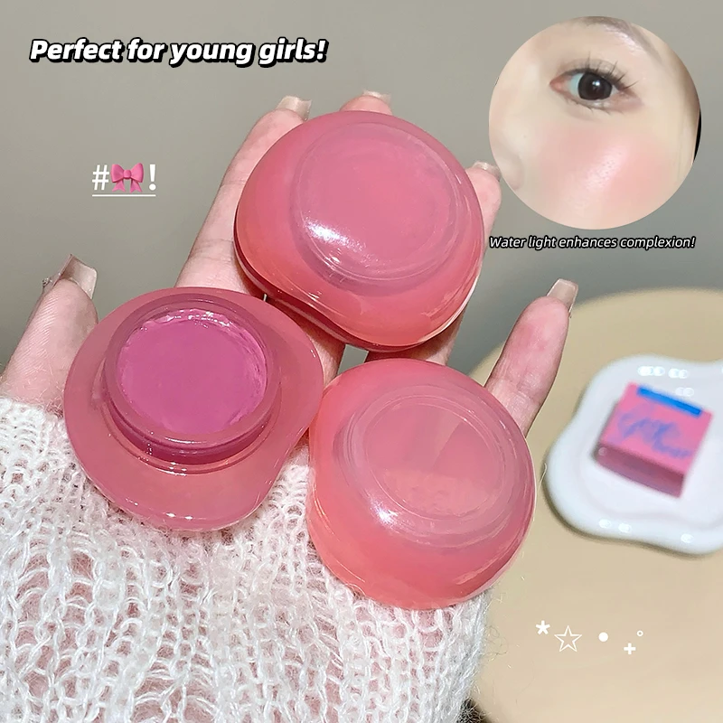 ゲゲベア 3in1 ジェリーバーム - リップ、チーク＆グローハイライター、保湿シアーティント、ベビースキン効果のためのウォーターライトデューイフィニッシュ