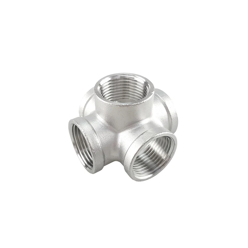 

1/4" 3/8" 1/2" 3/4" 1" Stainless Steel SS304 DN15 DN20 DN25 Female BSP Thread Pipe Fitting 5 Way Equal Cross Connector