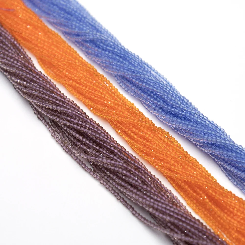 2 مللي متر موضة الكهربائي الزجاج الملون الخرز سلسلة المرأة العصرية مجوهرات عقد دي اي واي سوار أقراط هدية #2